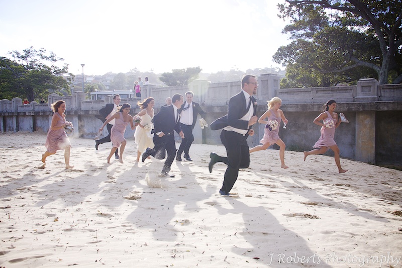Racing bridal party - wedding photography sydney
